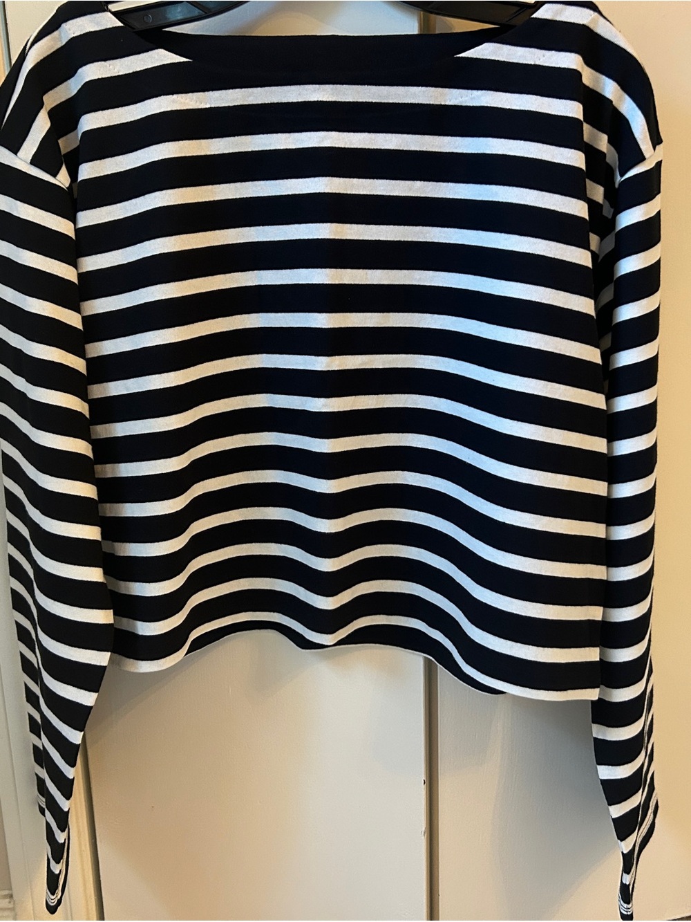 NWOT J. Crew Black and White Striped Long Sleeve Tee
